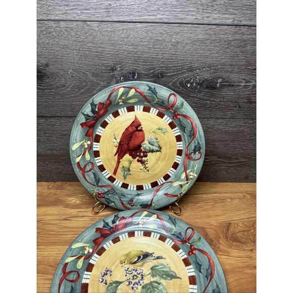 Lenox Winter Greetings Everyday Plates Dinner 10.75" Birds Set Of 2 - Picture 2 of 7